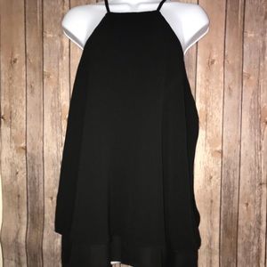 Tiered Black Tank Top